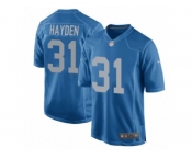 Men's Nike Detroit Lions #31 D.J. Hayden Game Blue Alternate NFL Jersey