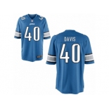 Men's Nike Detroit Lions #40 Jarrad Davis Game Light Blue Team Color NFL Jersey