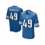 Men's Nike Detroit Lions #49 Andrew Quarless Game Light Blue Team Color NFL Jersey