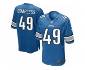 Men's Nike Detroit Lions #49 Andrew Quarless Game Light Blue Team Color NFL Jersey