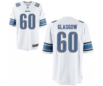 Men's Nike Detroit Lions #60 Graham Glasgow Game White NFL Jersey