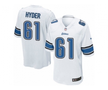 Men's Nike Detroit Lions #61 Kerry Hyder Game White NFL Jersey