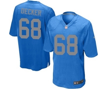 Men's Nike Detroit Lions #68 Taylor Decker Game Blue Alternate NFL Jersey