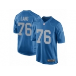 Men's Nike Detroit Lions #76 T.J. Lang Game Blue Alternate NFL Jersey