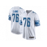 Men's Nike Detroit Lions #76 T.J. Lang Game White NFL Jersey