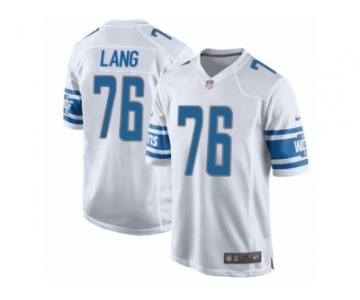 Men's Nike Detroit Lions #76 T.J. Lang Game White NFL Jersey