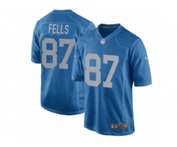 Men's Nike Detroit Lions #87 Darren Fells Game Blue Alternate NFL Jersey