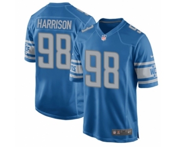 Men's Nike Detroit Lions #98 Damon Harrison Game Blue Team Color NFL Jersey