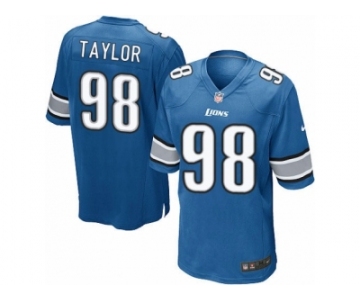 Men's Nike Detroit Lions #98 Devin Taylor Game Light Blue Team Color NFL Jerse