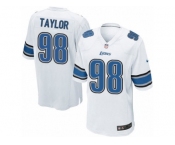 Men's Nike Detroit Lions #98 Devin Taylor Game White NFL Jersey