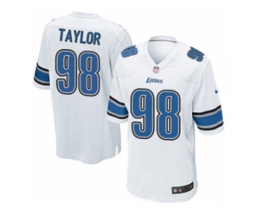 Men's Nike Detroit Lions #98 Devin Taylor Game White NFL Jersey