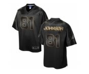 Nike Detroit Lions #81 Calvin Johnson Pro Line Black Gold Collection Jersey[Game]