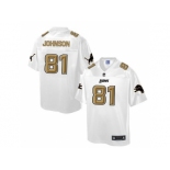 Nike Detroit Lions #81 Calvin Johnson White Men's NFL Pro Line Fashion Game Jersey