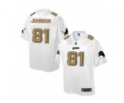 Nike Detroit Lions #81 Calvin Johnson White Men's NFL Pro Line Fashion Game Jersey