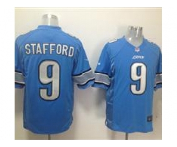 nike nfl jerseys detroit lions #9 stafford blue[game]