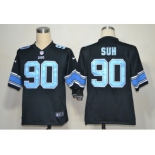 nike nfl jerseys detroit lions #90 ndamukong suh black[game]