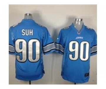 nike nfl jerseys detroit lions #90 ndamukong suh blue[game]