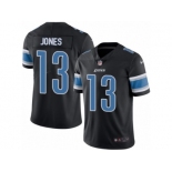 Men Nike Detroit Lions #13 T.J. Jones Elite Black Rush Vapor Untouchable NFL Jersey