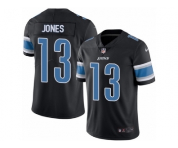 Men Nike Detroit Lions #13 T.J. Jones Elite Black Rush Vapor Untouchable NFL Jersey