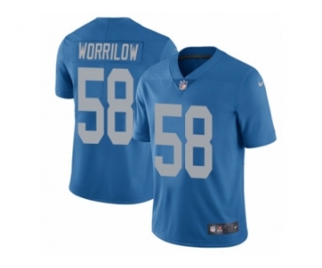 Men Nike Detroit Lions #58 Paul Worrilow Elite Blue Alternate NFL Jersey