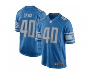 Men's Detroit Lions #40 Jarrad Davis Nike Blue 2017 Draft Pick Game Jersey