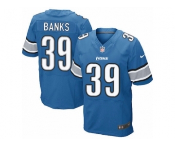 Men's Nike Detroit Lions #39 Johnthan Banks Elite Light Blue Team Color NFL Jersey