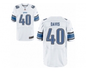 Men's Nike Detroit Lions #40 Jarrad Davis Elite White NFL Jersey