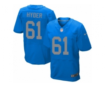 Men's Nike Detroit Lions #61 Kerry Hyder Elite Blue Alternate NFL Jersey