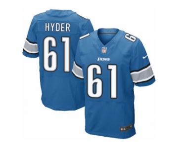 Men's Nike Detroit Lions #61 Kerry Hyder Elite Light Blue Team Color NFL Jersey