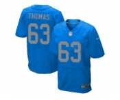 Men's Nike Detroit Lions #63 Brandon Thomas Elite Blue Alternate NFL Jersey