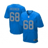 Men's Nike Detroit Lions #68 Taylor Decker Elite Blue Alternate NFL Jersey