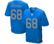 Men's Nike Detroit Lions #68 Taylor Decker Elite Blue Alternate NFL Jersey