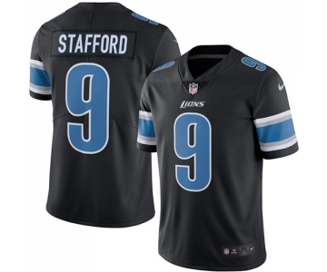 Men's Nike Detroit Lions #9 Matthew Stafford Elite Black Rush Vapor Untouchable NFL Jersey