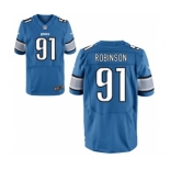 Men's Nike Detroit Lions #91 A'Shawn Robinson Elite Light Blue Team Color NFL Jersey