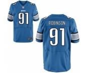 Men's Nike Detroit Lions #91 A'Shawn Robinson Elite Light Blue Team Color NFL Jersey