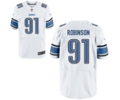 Men's Nike Detroit Lions #91 A'Shawn Robinson Elite White NFL Jersey