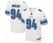 Men's Nike Detroit Lions #94 Ziggy Ansah Elite White NFL Jersey