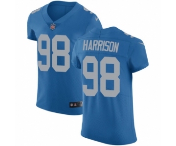 Men's Nike Detroit Lions #98 Damon Harrison Blue Alternate Vapor Untouchable Elite Player NFL Jersey