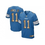 Nike Detroit Lions #11 Marvin Jones Jr Blue Team Color Men's Stitched NFL Elite Gold Jersey