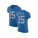 Nike Detroit Lions #15 Golden Tate III Blue Throwback Men Stitched NFL Vapor Untouchable Elite Jersey