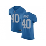 Nike Detroit Lions #40 Jarrad Davis Blue Throwback Men Stitched NFL Vapor Untouchable Elite Jersey