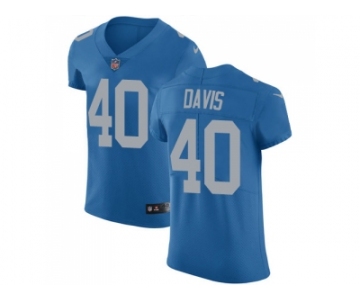 Nike Detroit Lions #40 Jarrad Davis Blue Throwback Men Stitched NFL Vapor Untouchable Elite Jersey