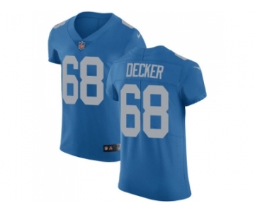 Nike Detroit Lions #68 Taylor Decker Blue Throwback Men Stitched NFL Vapor Untouchable Elite Jersey