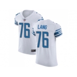 Nike Detroit Lions #76 T.J. Lang White Men Stitched NFL Vapor Untouchable Elite Jersey