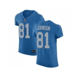 Nike Detroit Lions #81 Calvin Johnson Blue Alternate Men Stitched NFL Vapor Untouchable Elite Jersey