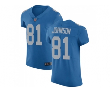 Nike Detroit Lions #81 Calvin Johnson Blue Alternate Men Stitched NFL Vapor Untouchable Elite Jersey