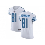 Nike Detroit Lions #81 Calvin Johnson White Men Stitched NFL Vapor Untouchable Elite Jersey