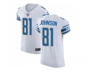 Nike Detroit Lions #81 Calvin Johnson White Men Stitched NFL Vapor Untouchable Elite Jersey