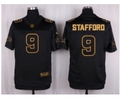 Nike Detroit Lions #9 Matthew Stafford Black Pro Line Gold Collection Jersey[Elite]