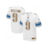 Nike Detroit Lions #9 Matthew Stafford White Men's Stitched NFL Elite Gold Jersey